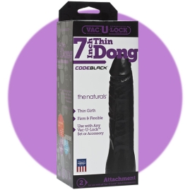 Фаллос-насадка Vac-U-Lock 7" Thin Dong CodeBlack